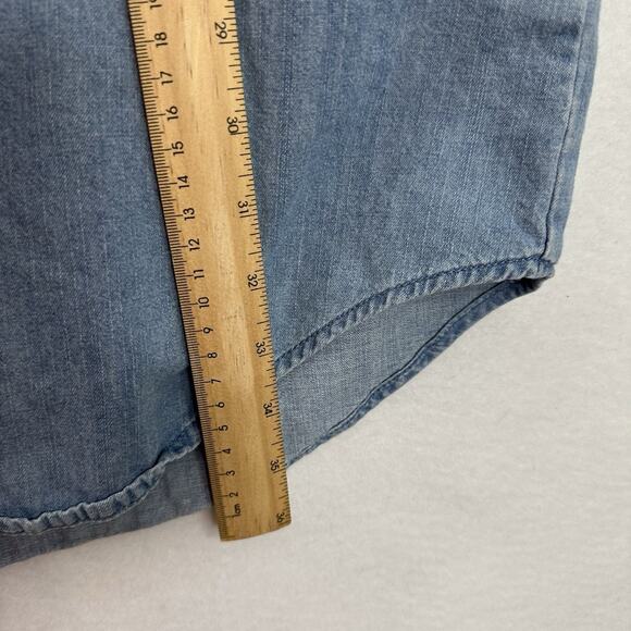 Eileen Fisher Chambray Shirt Dress Womens Medium Organic Cotton Button Up Casual - Picture 7 of 10